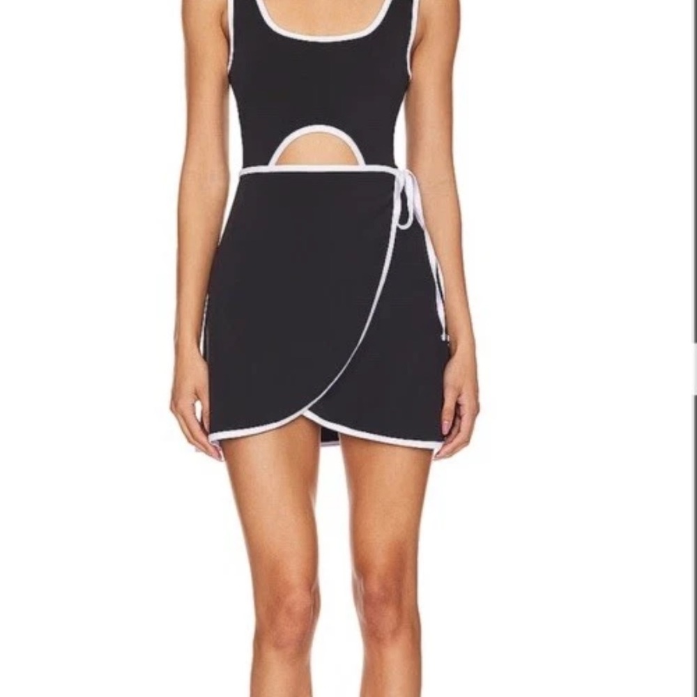 Beach Riot Black and White Cutout Dress